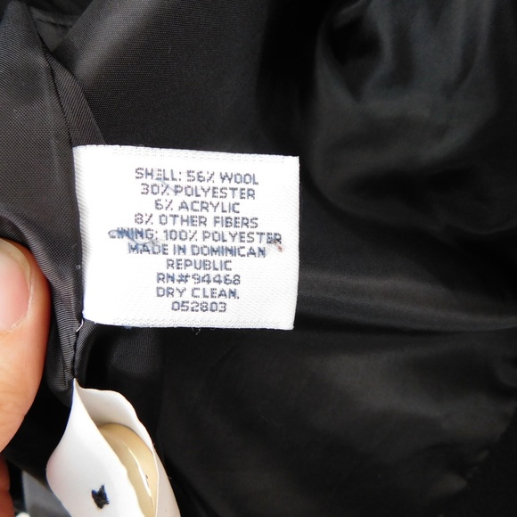 St. John's Bay Black Peacoat Wool Blend - Picture 6 of 8